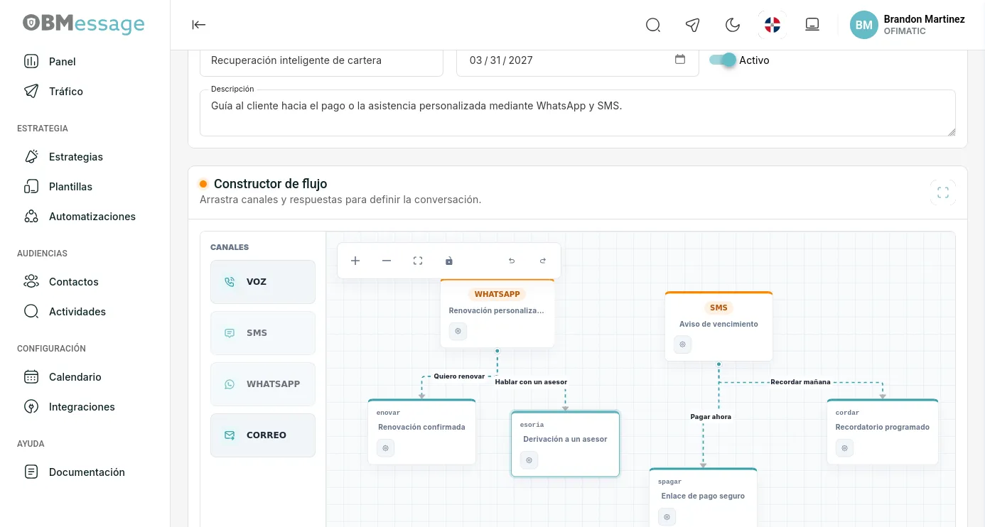 Vista previa de automatización - Flujos visuales